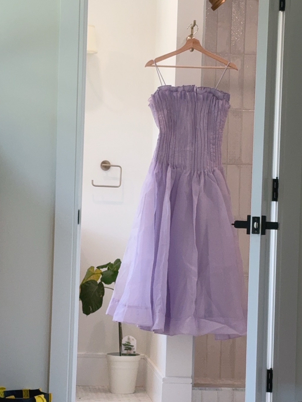 Aje Lavender Strapless Maxi Dress